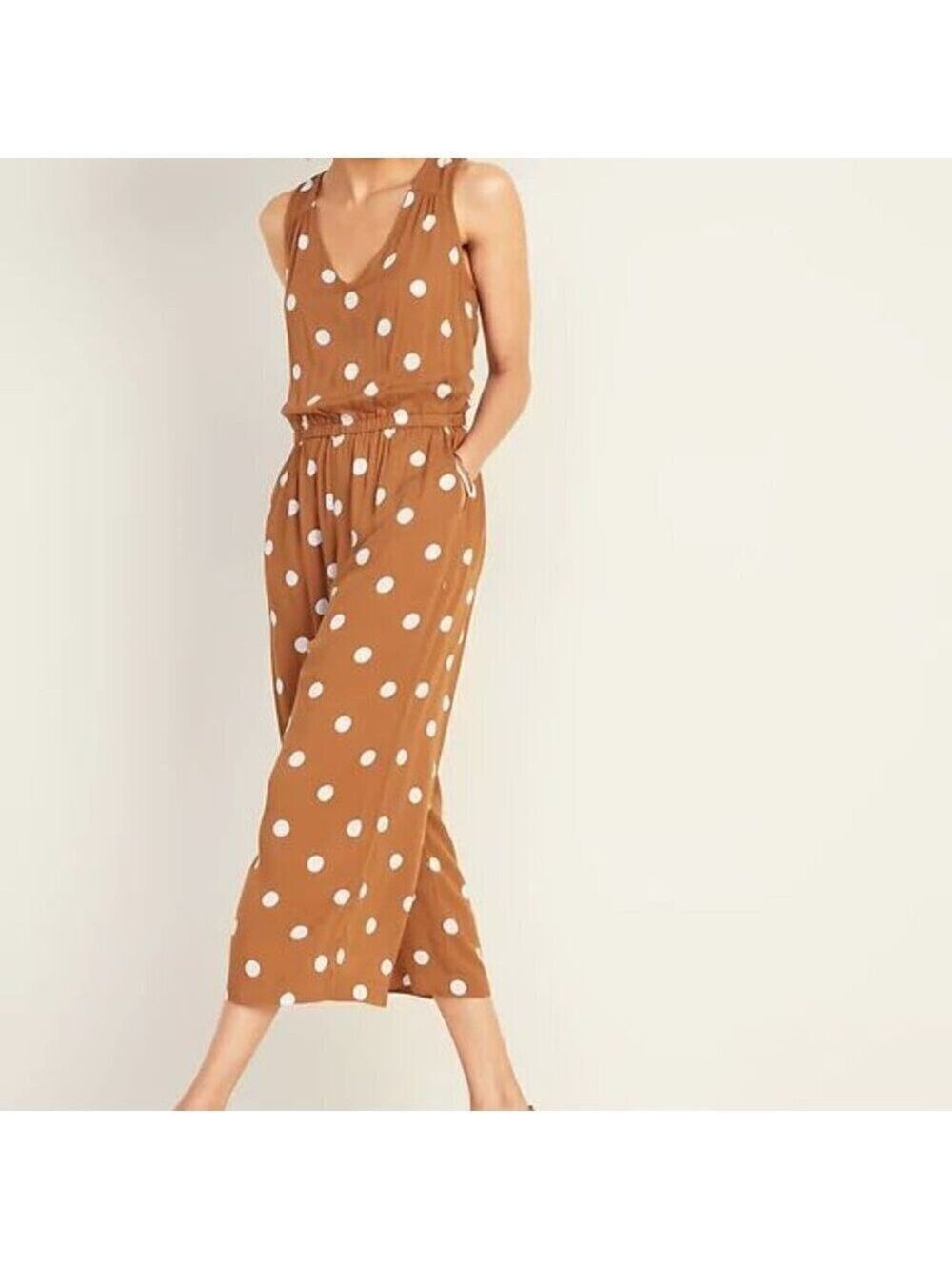 Old Navy Waist-Defined Cropped Wide-Leg Jumpsuit S